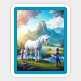 Unicorn And Babies Sticker